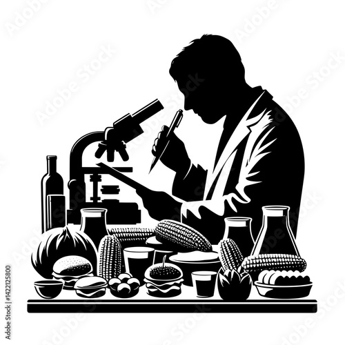 Scientist analyzing food samples in laboratory setting  