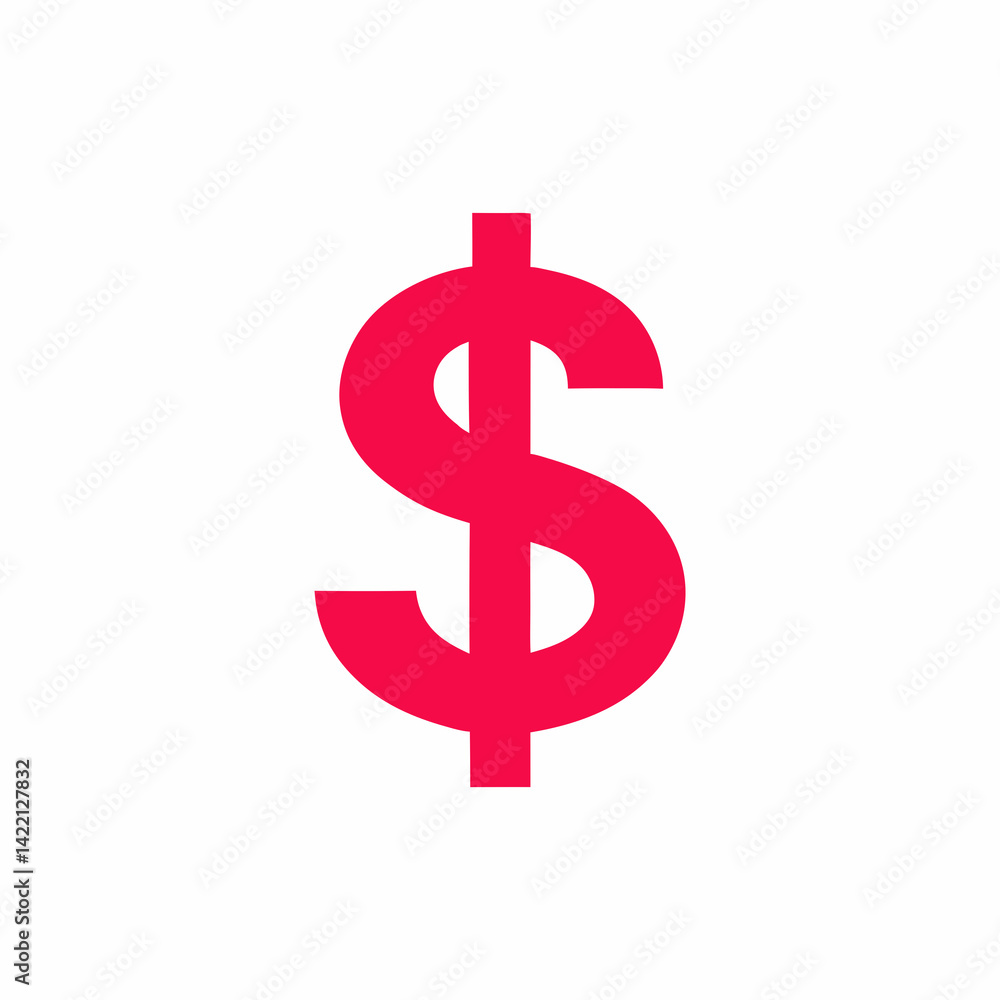 Obraz premium red dollar sign