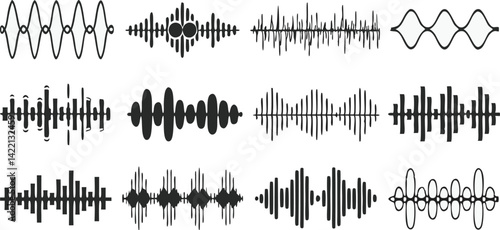 vector illustration of a set of audio cables