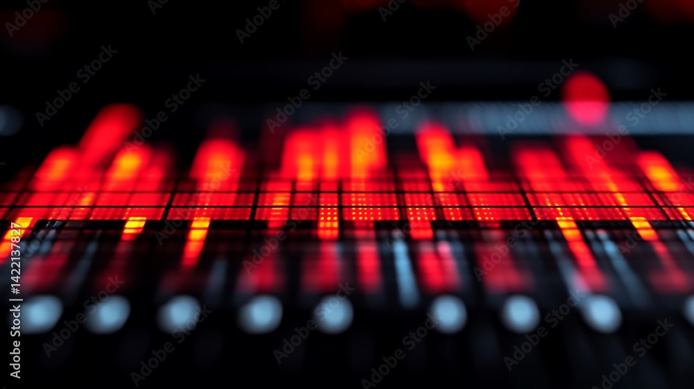 Fototapeta premium Audio Visuals, Night Studio Session