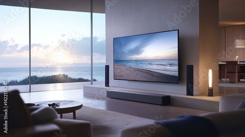 Smart TV 3D rendering scene