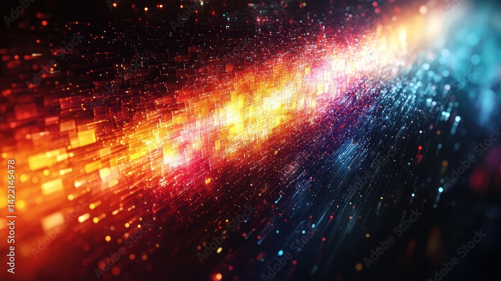 Abstract digital art, vibrant energy flow Abstract digital art, vibrant energy flow