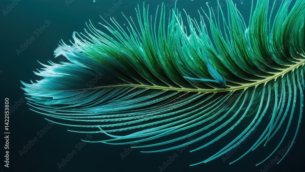 Fototapeta premium Vibrant underwater feather detail
