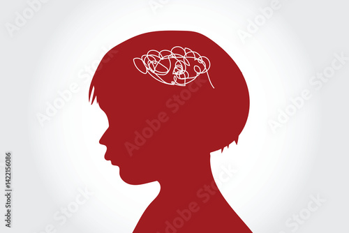 Curiosity of children's mind concept, vector illustration design background