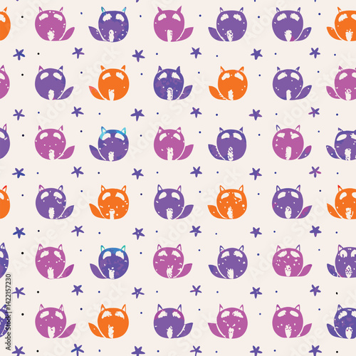 Nursery Pastel Sleepy Woodland Creatures Pattern