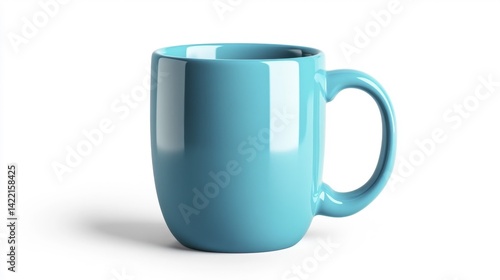 Green mug mockup on white background. Generative AI