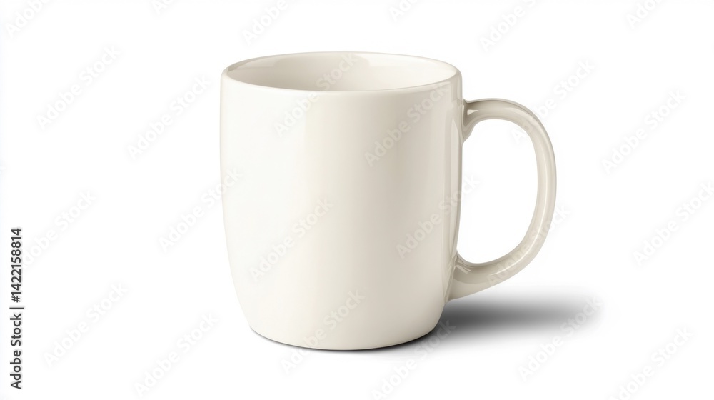 Ivory Mug Mockup on White Background. Generative AI Ivory Mug Mockup on White Background. Generative AI