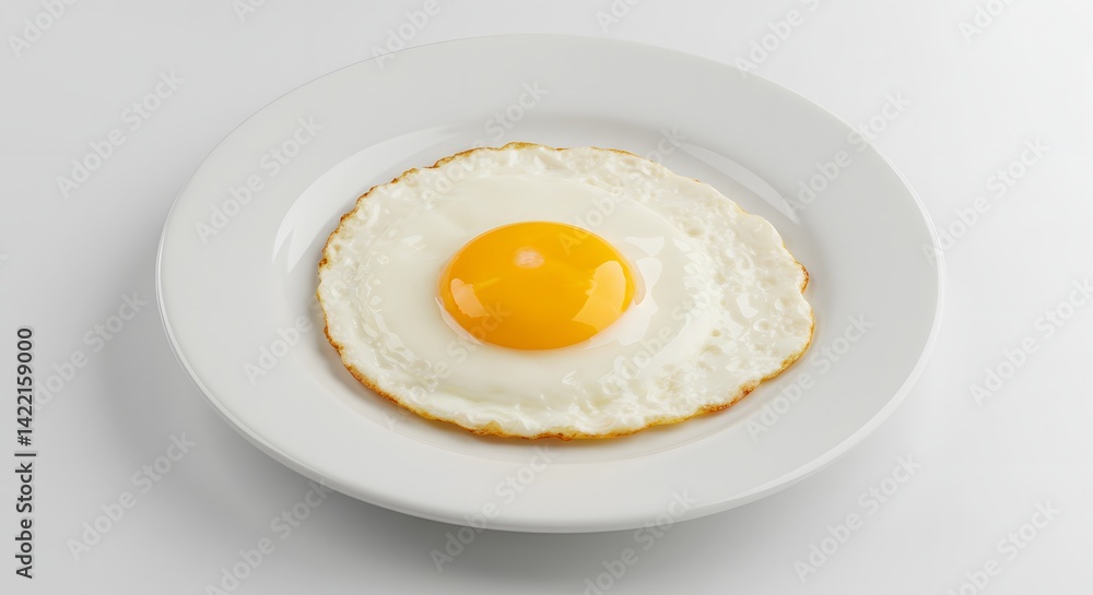 Fried Egg on White Plate Fried Egg on White Plate