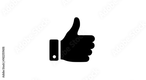 Icon of hand making thumbs up gesture in black and white