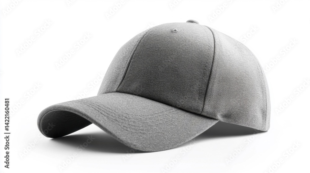 Fototapeta premium Gray Cap Mockup Isolated on White Background. Generative AI