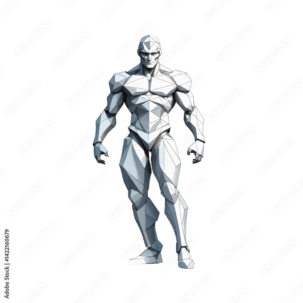 Stylized geometric figure walking with a modern design in a minimalist style Stylized geometric figure walking with a modern design in a minimalist style
