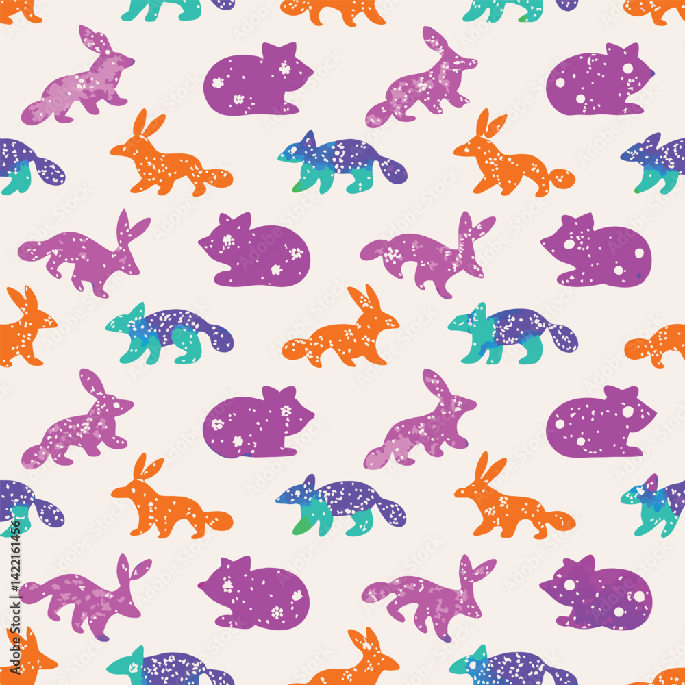 Whimsical Cosmic Pastel Constellation Animals Vector Pattern Whimsical Cosmic Pastel Constellation Animals Vector Pattern