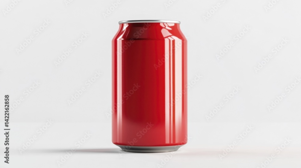 Red Can Mockup Isolated on White Background. Generative AI Red Can Mockup Isolated on White Background. Generative AI