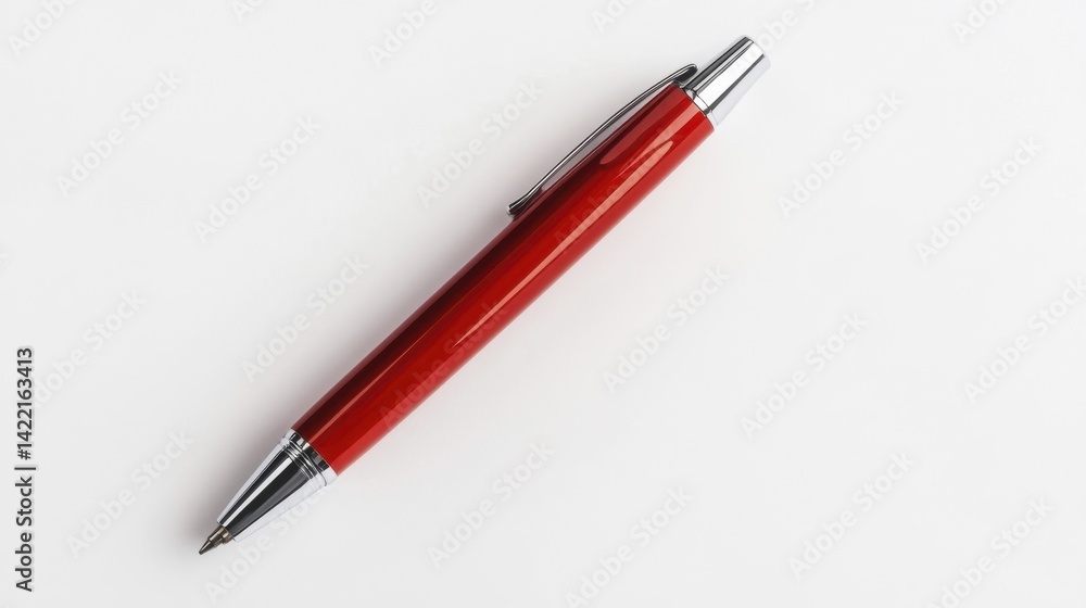 Red pen mockup isolated on white background. Generative AI Red pen mockup isolated on white background. Generative AI