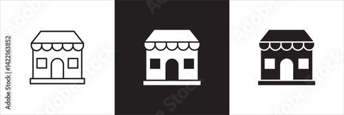 Store icon. Online shop icon. Marketplace symbol. Icon symbol suitable for retail, retailer, seller, online shop, e-commerce, application, web store. Vector illustration