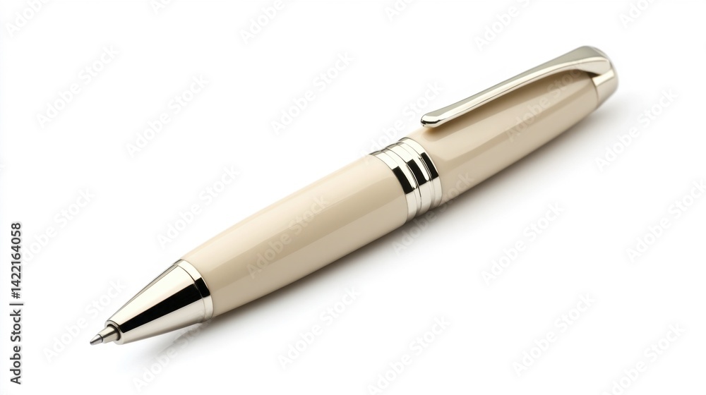 Ivory pen mockup isolated on white background. Generative AI Ivory pen mockup isolated on white background. Generative AI