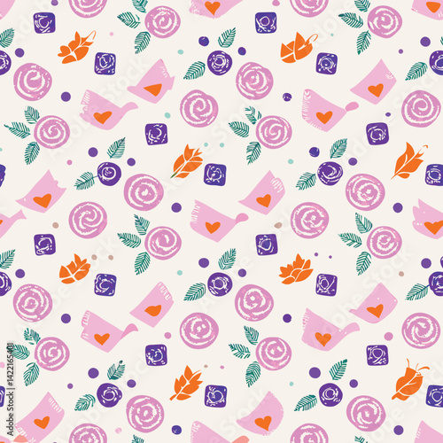 Valentines Theme Pastel Love Letters Pattern
