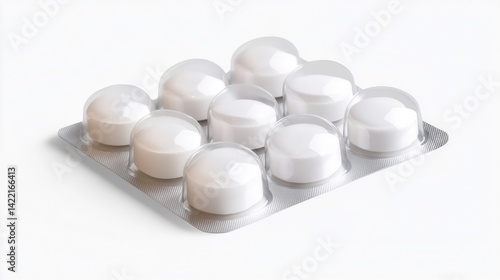 Medicine Blister Packing Mockup Isolated on White Background. Generative AI