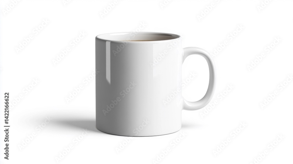 Fototapeta premium Coffee Mug Mockup on White Background. Generative AI