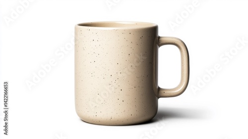 Ceramic cup with a simple design speckled pattern. Generative AI