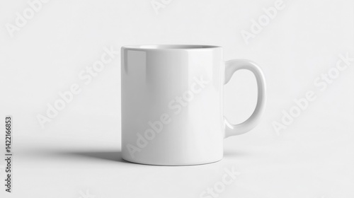 Ash Gray Mug Mockup Isolated on White Background. Generative AI