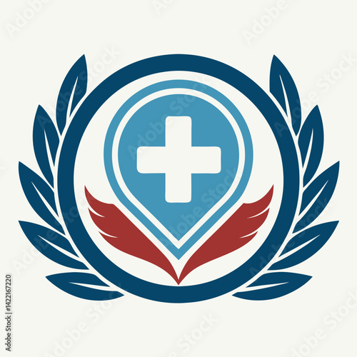Red cross. Red cross original logotype, signs collection. Medicine health hospital icons. Vector illustration