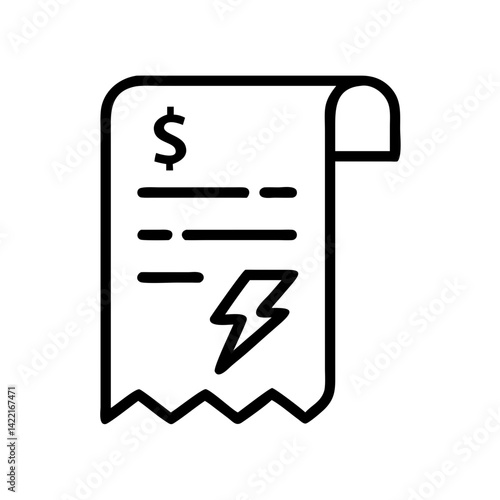 Receipt showing a dollar amount and a lightning bolt symbol representing a sudden charge for a service or product