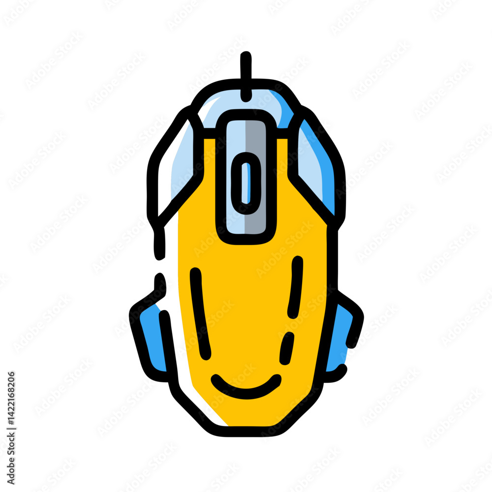 Naklejka premium Colorful computer mouse design with a playful aesthetic and modern features ideal for gamers and everyday users