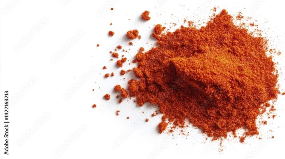 Cayenne pepper powder isolated on white background. Generative AI Cayenne pepper powder isolated on white background. Generative AI