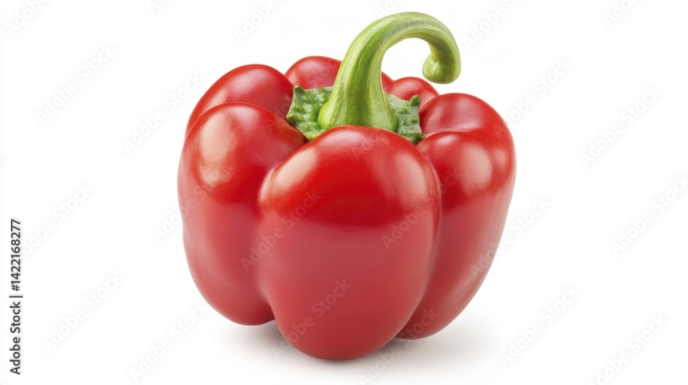 Fresh Red Scotch Bonnet Pepper Isolated on White Background. Generative AI