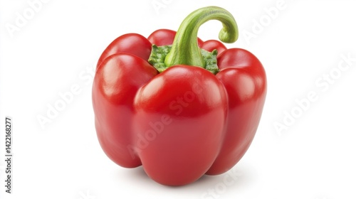 Obraz na płótnie Fresh Red Scotch Bonnet Pepper Isolated on White Background. Generative AI w salonie