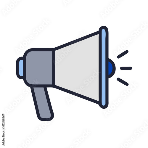 Megaphone used for announcements during community event in urban park at midday