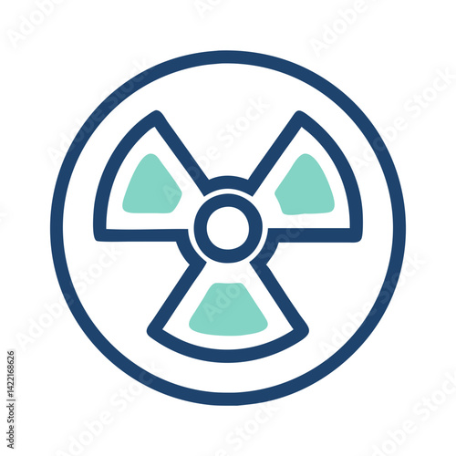 Symbol representing radiation hazard at a nuclear facility highlighting safety measures and precautions for workers in a controlled environment