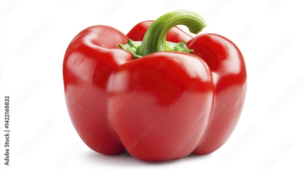 Red Bell Pepper Isolated on White Background. Generative AI Red Bell Pepper Isolated on White Background. Generative AI