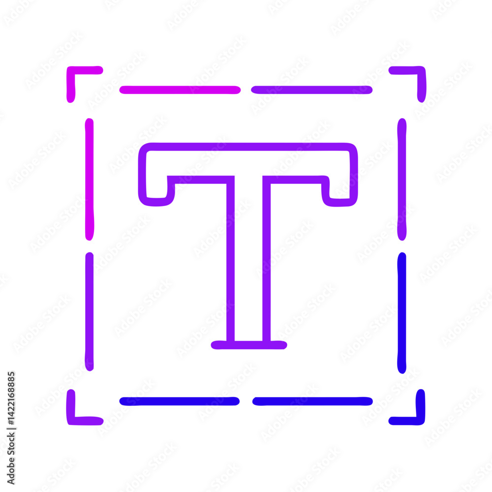 Creative digital typography design featuring a bold letter T outlined in vibrant colors with a modern feel, suitable for various design projects and artistic expressions Creative digital typography design featuring a bold letter T outlined in vibrant colors with a modern feel, suitable for various design projects and artistic expressions