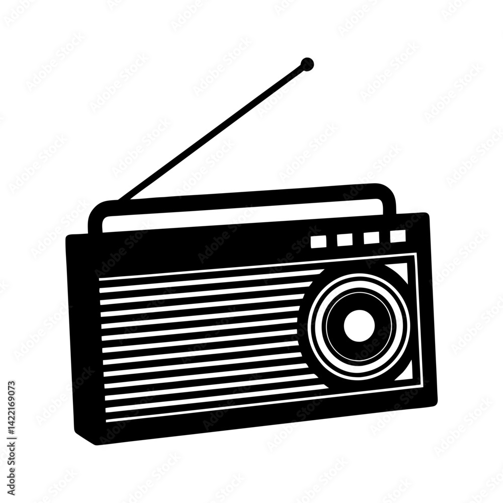 Radio silhouette illustration Radio silhouette illustration