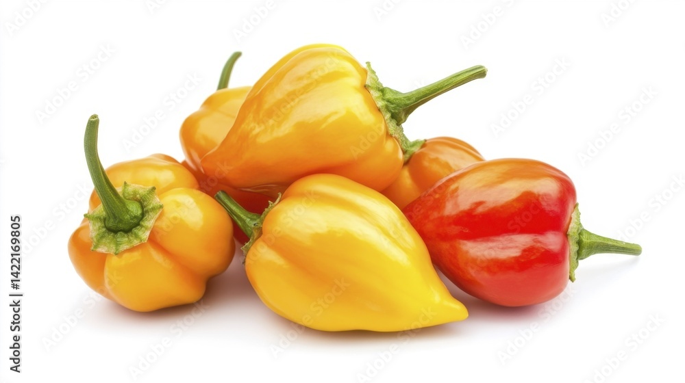 Sweet Heat Pepper Isolated on White Background. Generative AI Sweet Heat Pepper Isolated on White Background. Generative AI