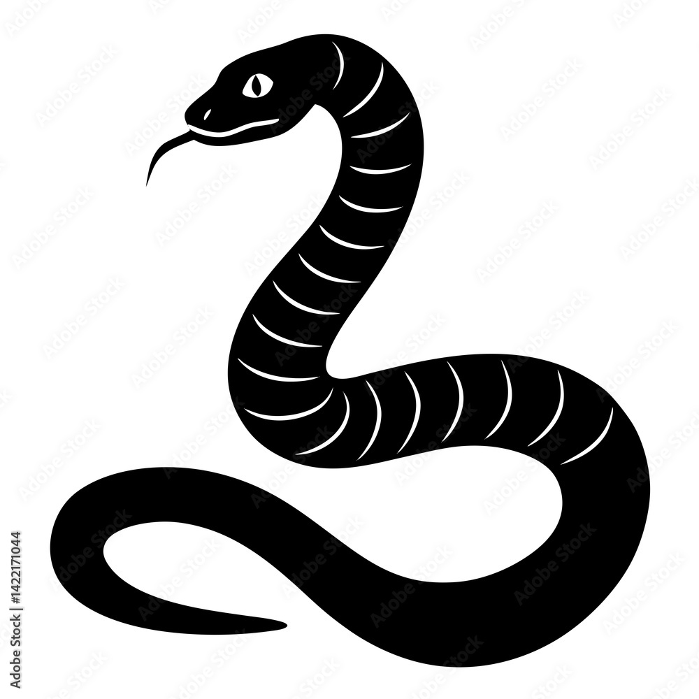 Fototapeta premium Adder silhouette vector isolated on white background