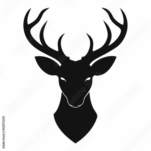 Wallpaper Mural Deer head silhouette vector isolated on white background Torontodigital.ca