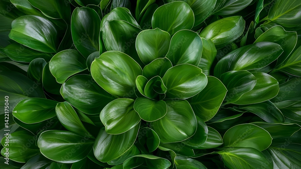 Close up of a green plant with leaves. The leaves are large and green, and the plant is full and lush Close up of a green plant with leaves. The leaves are large and green, and the plant is full and lush