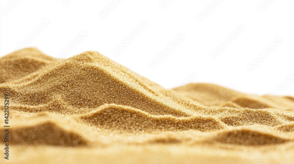 Sand dunes isolated on white background. Generative AI Sand dunes isolated on white background. Generative AI
