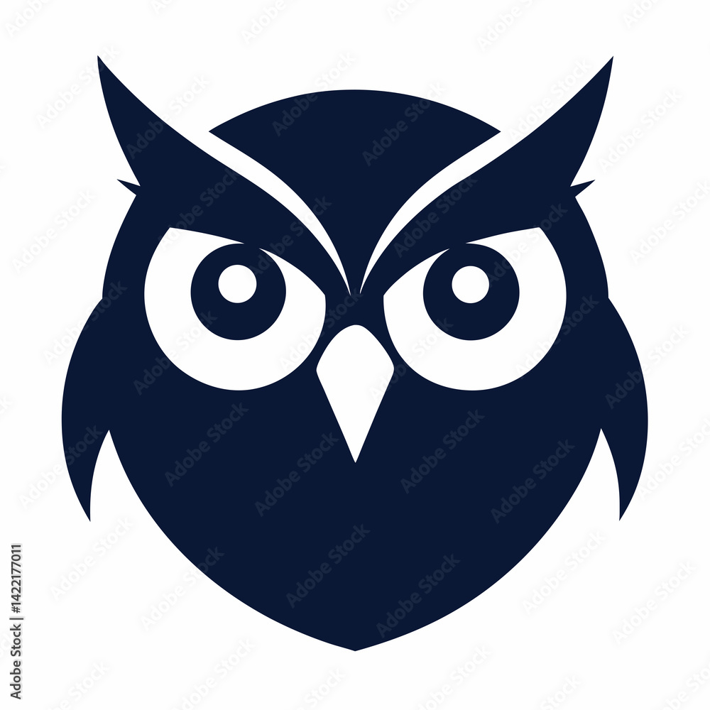 Owl head silhouette vector isolated on white background Owl head silhouette vector isolated on white background