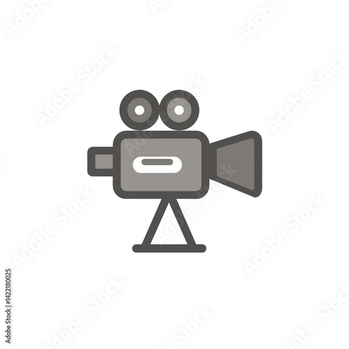 Classic film camera icon in minimalist style  