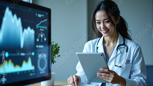 Healthcare Professional Utilizing Technology for Patient Care