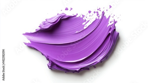 Soft Purple Color Brush Stroke Isolated on White Background. Generative AI