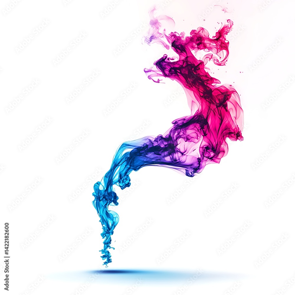 Fototapeta premium Colorful Swirling Ink in Water Creating Abstract Art Design