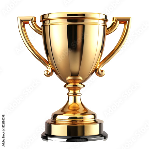 gold cup isolated on white background