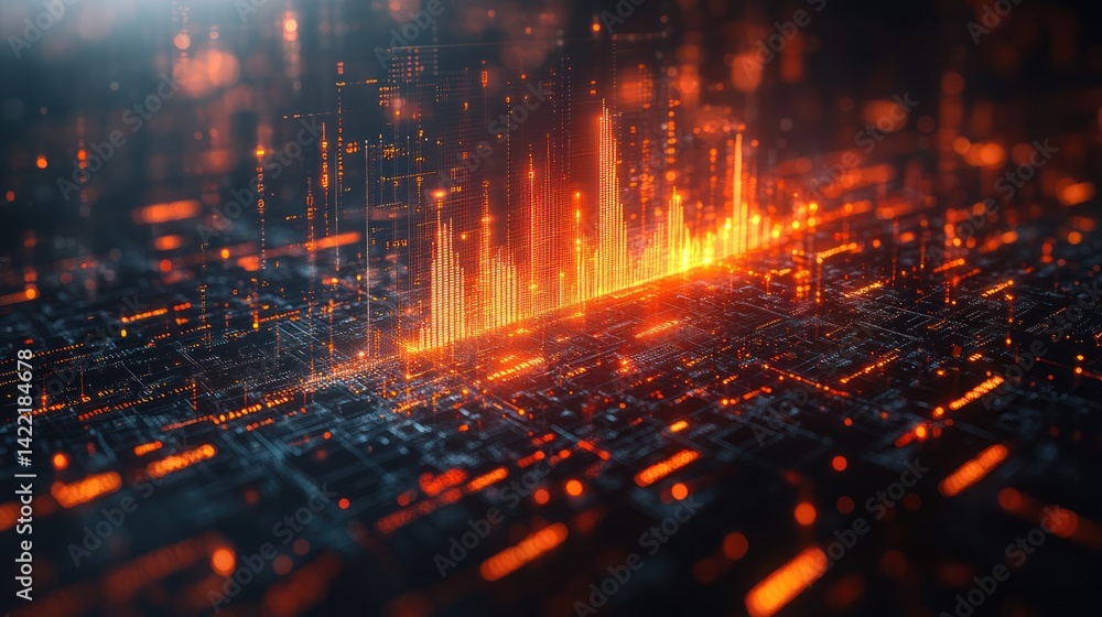 Abstract digital data flow visualization. Abstract digital data flow visualization.