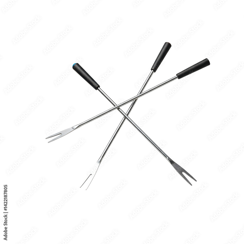 Fototapeta premium fondue fork set, solid white background