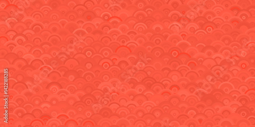 Vector snake pattern. Red dragon scale. Fish texture. Red skin background of reptile mermaid lizard. Oriental monster skin print.